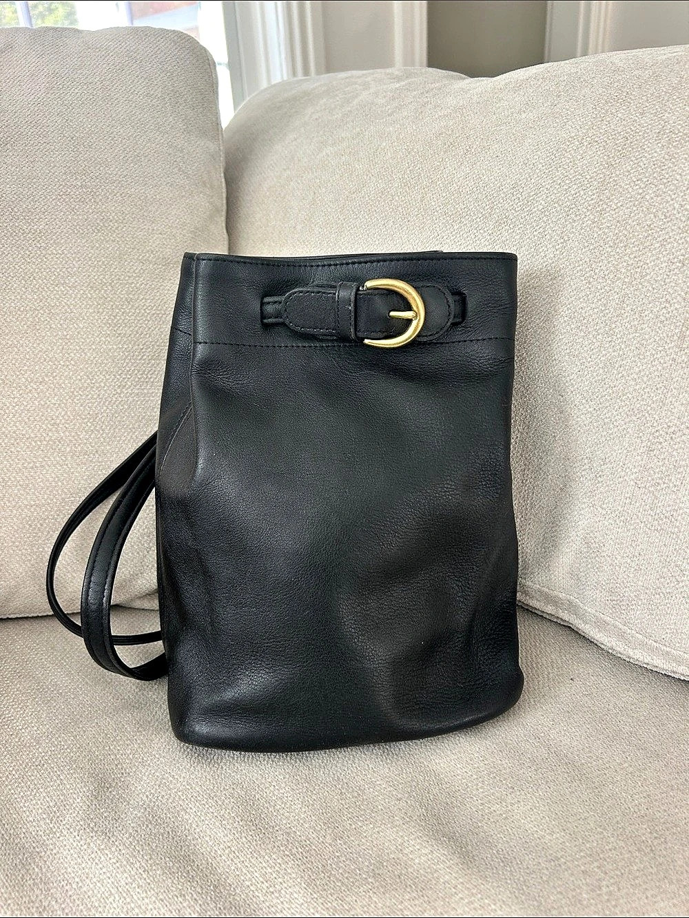 Coach Vintage Backpack Black Leather Purse 4162